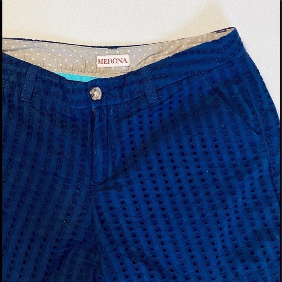 Navy Blue Eyelet Shorts Size 4 - Picture 4 of 13